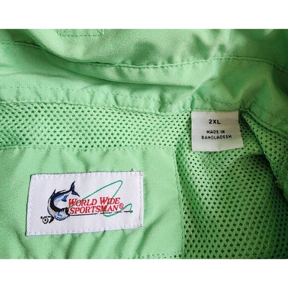 World Wide Sportsman Fishing Shirt Size 2X Green - Picture 8 of 9